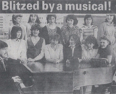 1985: Carter on piano during his first term as head of music at a Reading school